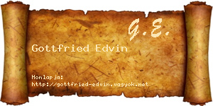 Gottfried Edvin névjegykártya